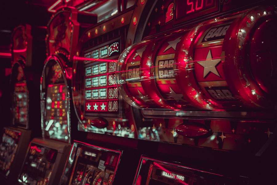 Layar mesin slot menyala